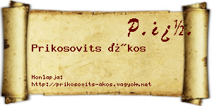 Prikosovits Ákos névjegykártya